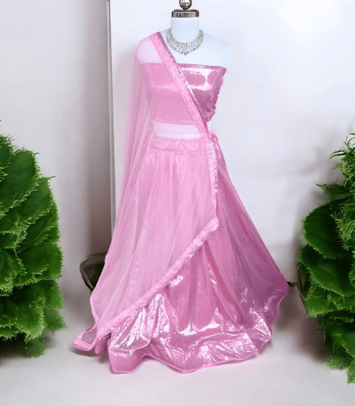 Premium Pink Georgette Party Wear Lehenga with Sequence Work